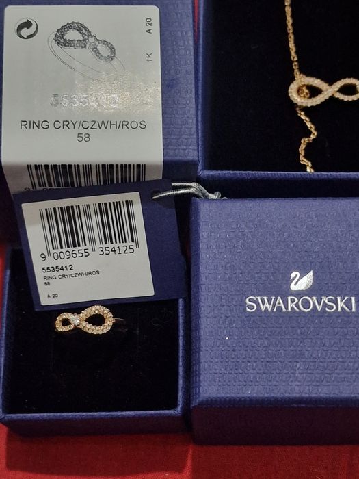 Conjunto anel e fio infinito Swarovski
