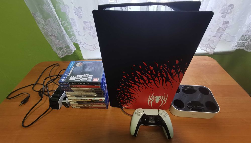 PS5 Spider-Man Edition 2TB +  Pad + 9 Gier + SSD + Ładowarka +Pudełko