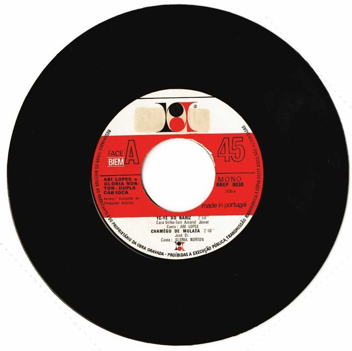 Ary Lopes e Glória Norton - Yé Yé do nariz vinil 43 Rpm