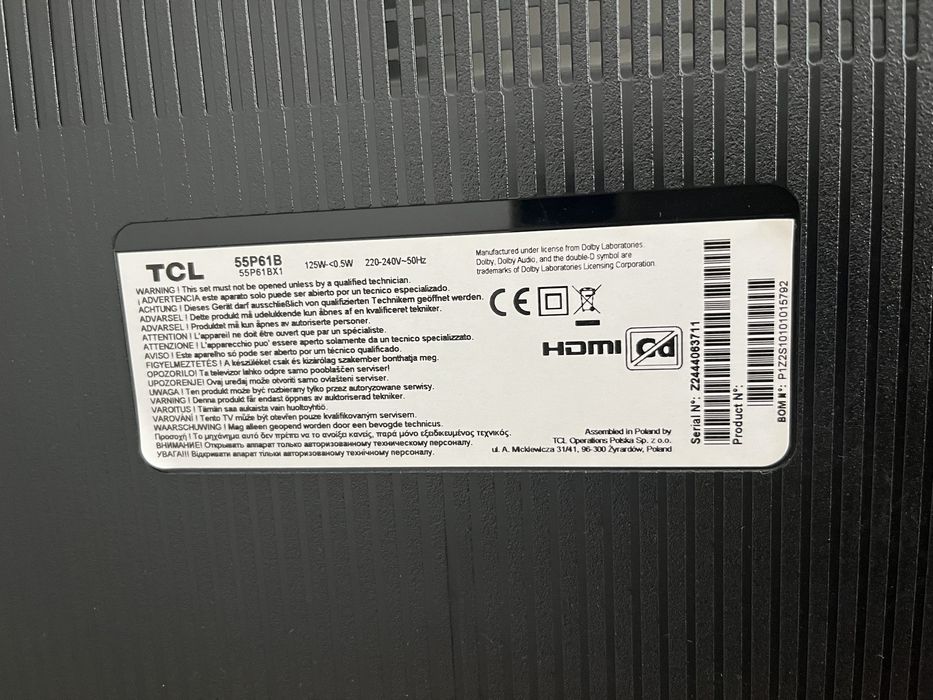 TV TCL 55” LED UHD 4K Smart TV