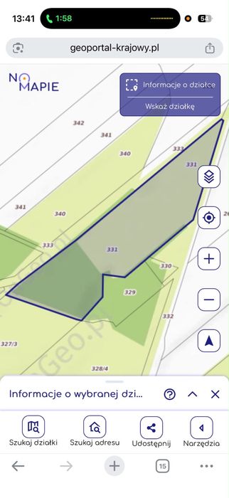 Pole orne 1,35 ha klasa 4a i 4b