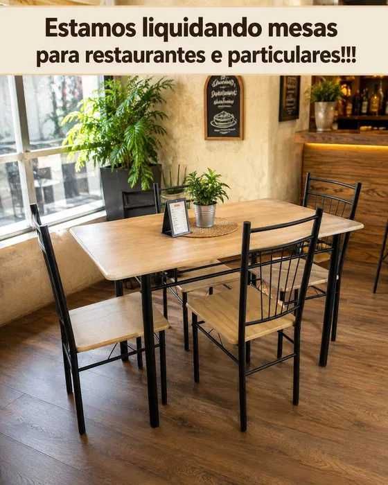 Nova mesa de cozinha em tom creme em liquidação para empresas e particulares