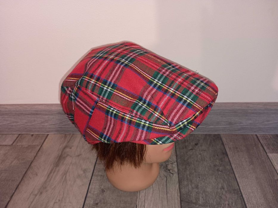 Kaszkiet męski Szkocka krata czerwony rozmiar uniwersalny