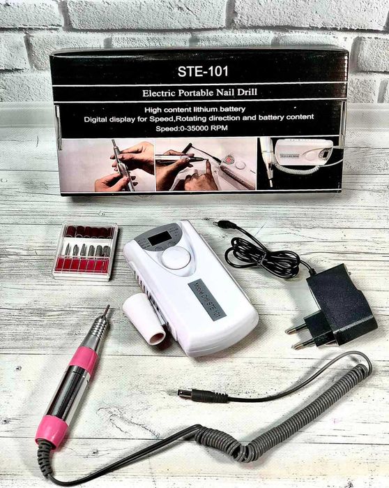 Фрезер для маникюра на аккумуляторе STE-101, 35000 об./мин
