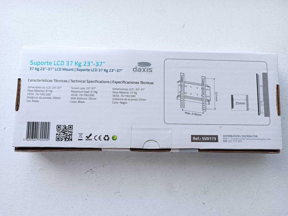 Suporte LCD DAXIS 37Kg 23"-37" vesa 200x200 SV0173