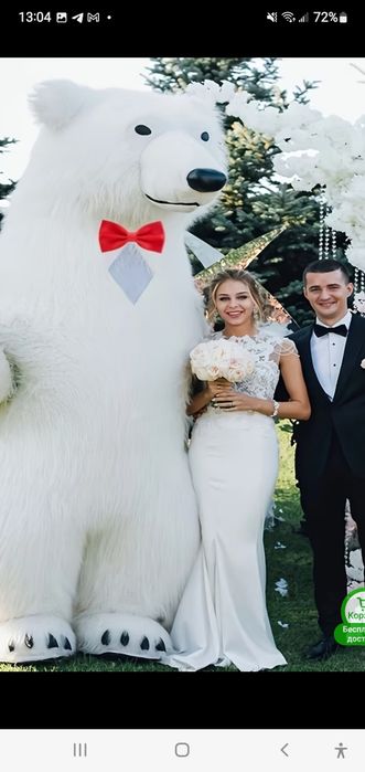 Костюм медведя надувной костюм для выступлений надувной костюм медведя,  пневмокостюм білого  мішкі