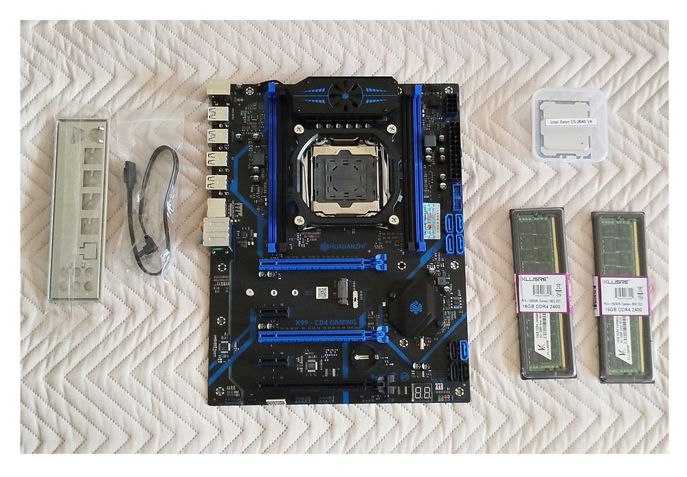 Pł.gł. HUANANZHI X99-CD4 GAMING,LGA 2011-3,TMP2.0 +Xeon E5-2640 V4 +RAM DDR4 32 GB
