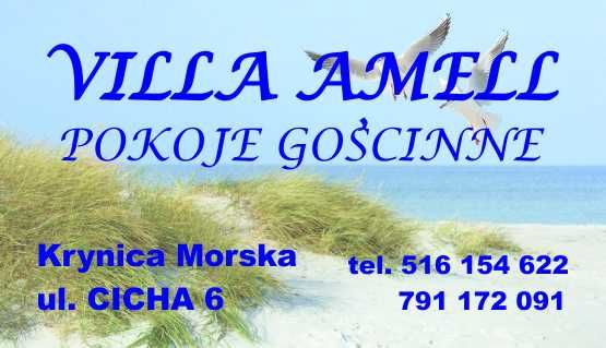 Krynica Morska blisko morza pokoje, apartamenty do wynajęcia  Villa Amell