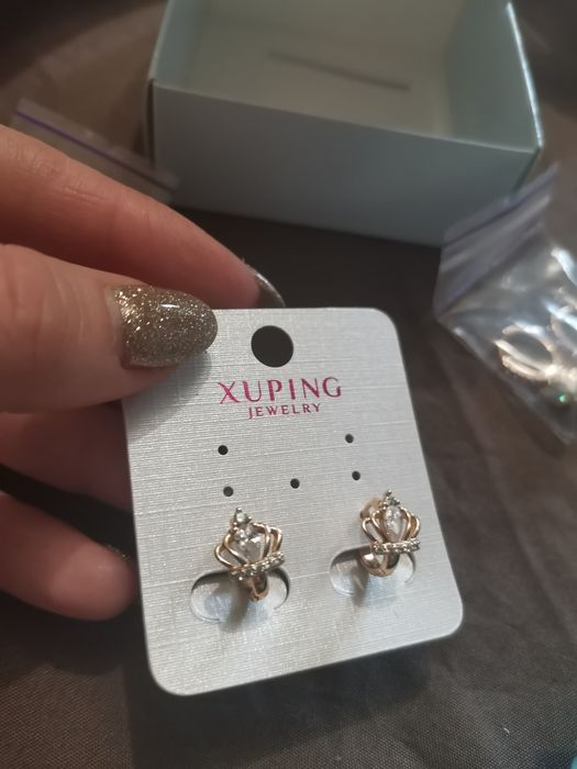 Серьги кулон  сережки медицинское золото