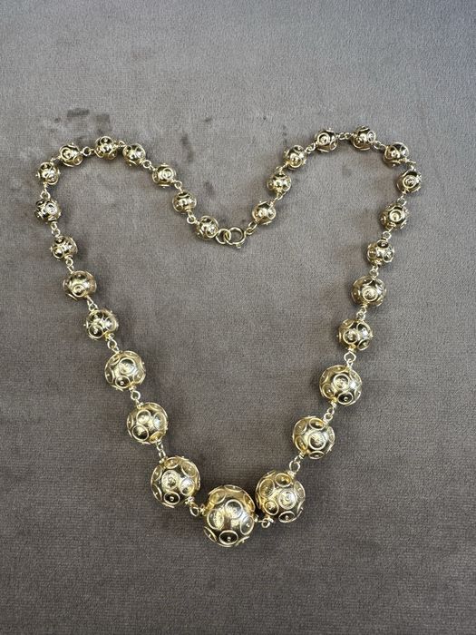 Colar de contas de Viana em prata dourada