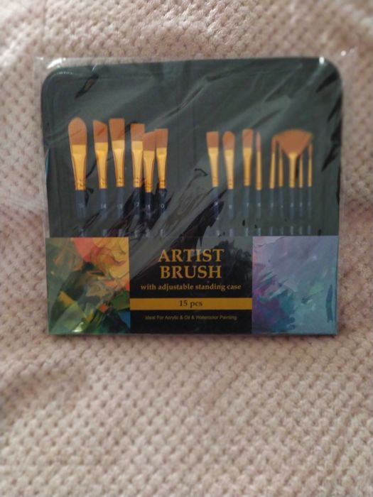 Conjunto 15 pinceis com estojo