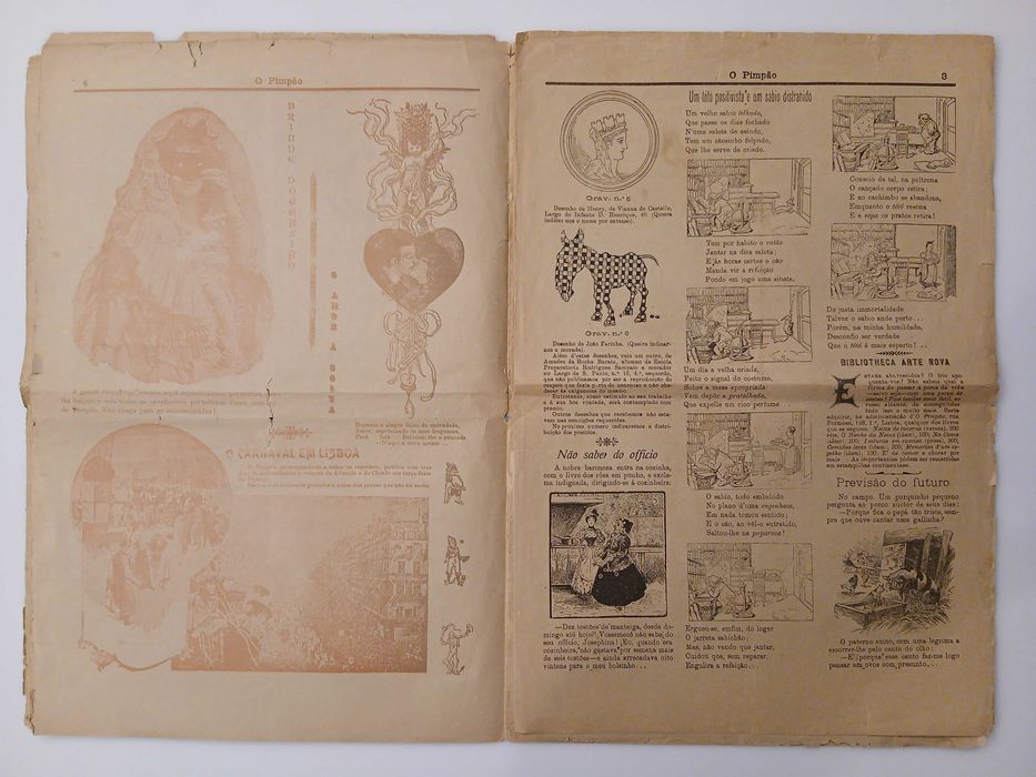 jornal humorista Pimpão (o roupão da mulher 1909 Raro  único completo