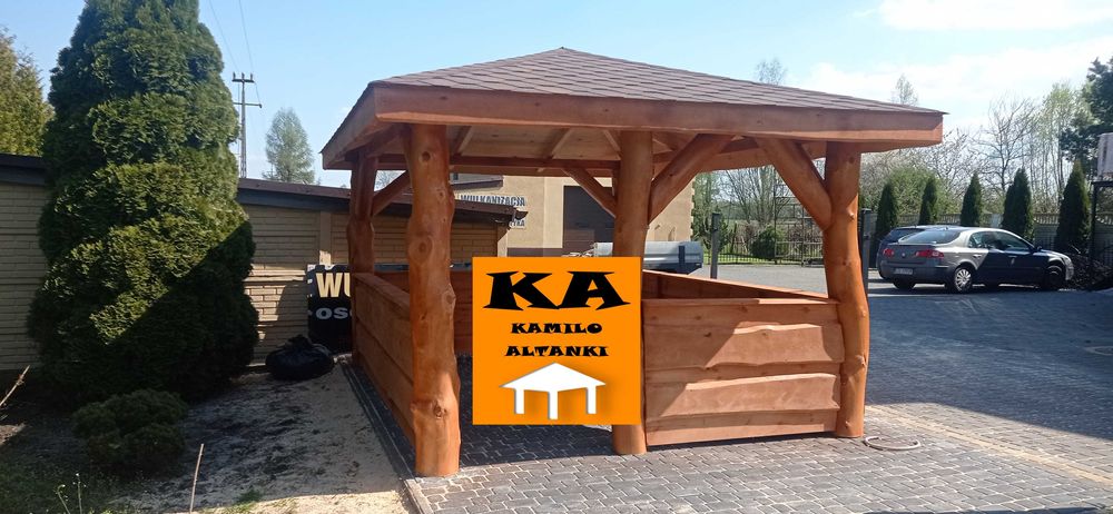 Altana ogrodowa na grubym balu