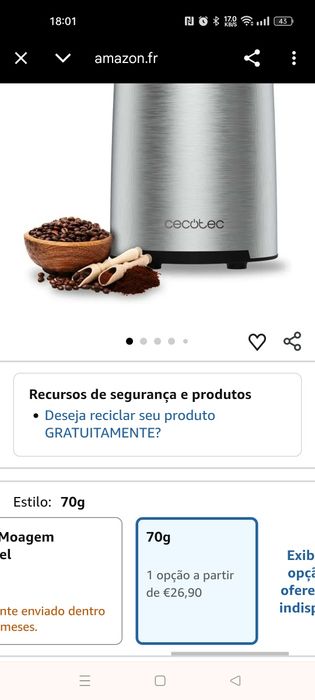 Moinho de café portátil