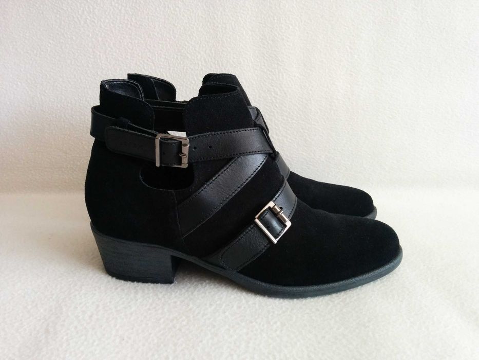 ESPRIT wiosenne botki z zamszu naturalnego - damskie buty