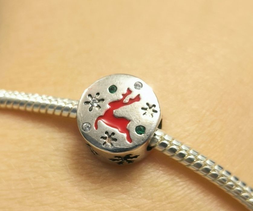 Zawieszka srebrna 925 Renifer do bransoletek