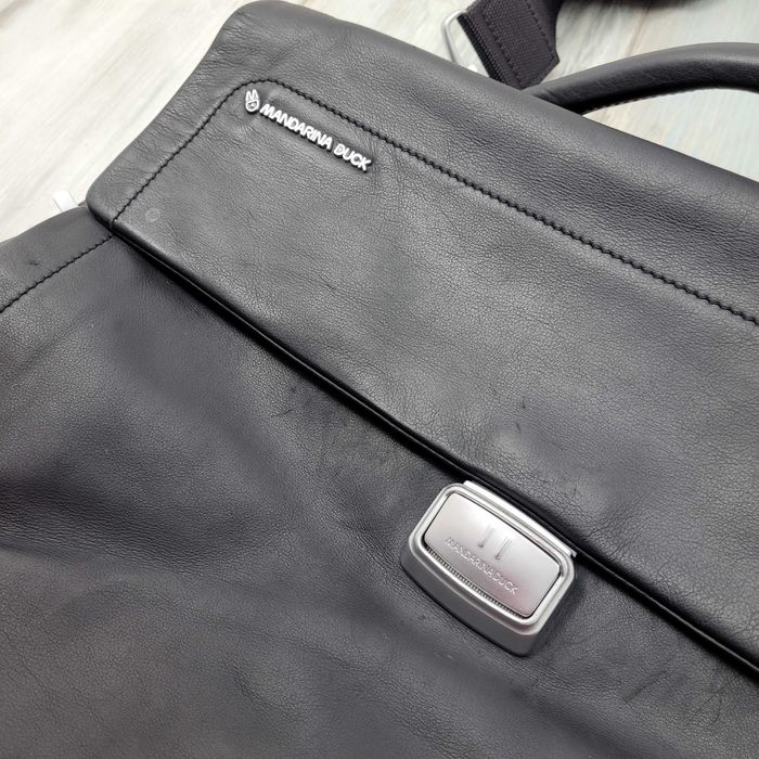 MANDARINA DUCK Laptop Backpack Leather Skórzana Torba na ramie skora