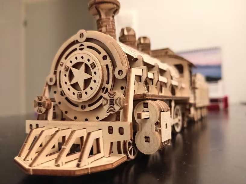 Дерев’яний 3D Конструктор " Потяг ". 3D дерев'яний головоломка поїзд.