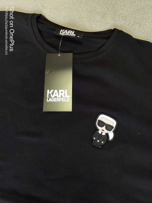 Koszulka męska Karl Lagerfeld Shirt maly znaczek Premium czarna