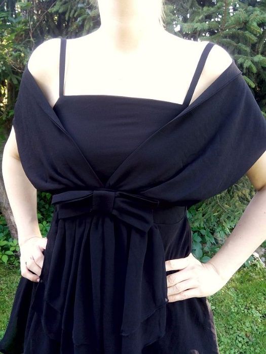 Bluzka Orsay 40 L czarna gothic goth szyfonowa czerń czarna gotik
