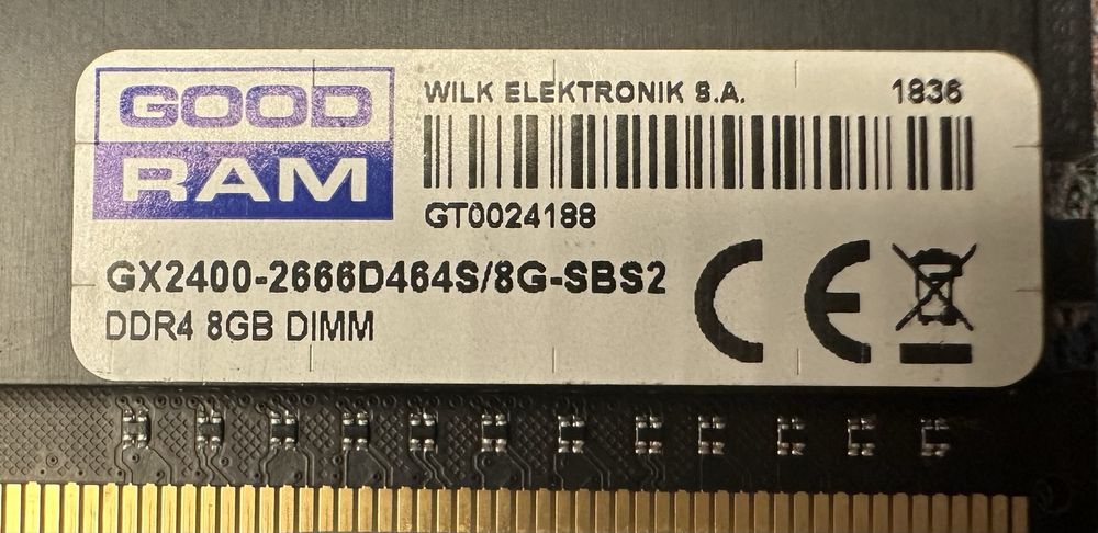 GoodRam 16GB (2x8gb) 2666MHz ddr4