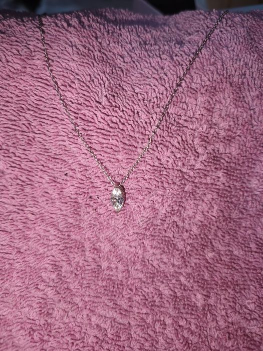 Підвіска з муассанітом 1КТна срібному(925)родійованому ланцюжку 40+5см