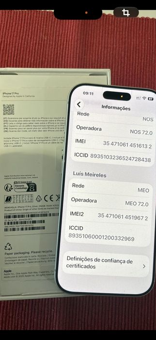 Iphone 17 pro Silver 256Gb