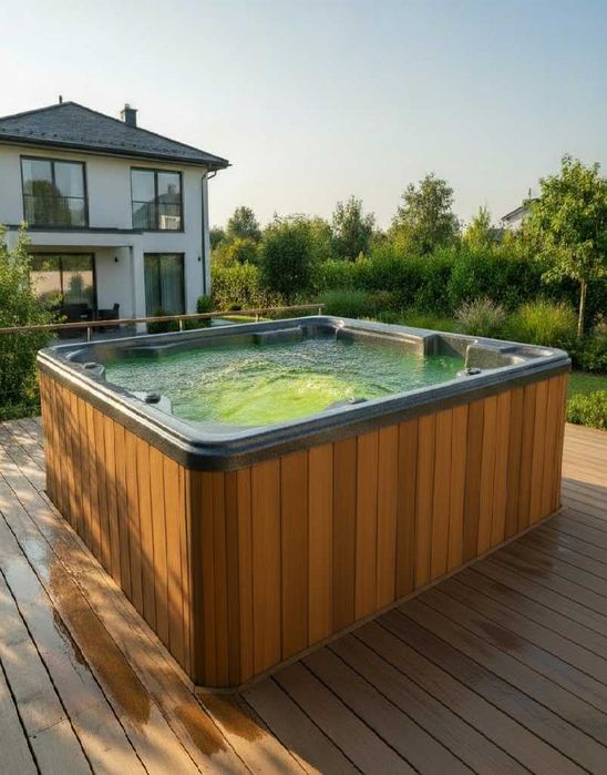 Całoroczna balia 6 os masaż pokrywa LED basen jacuzzi sauna transport