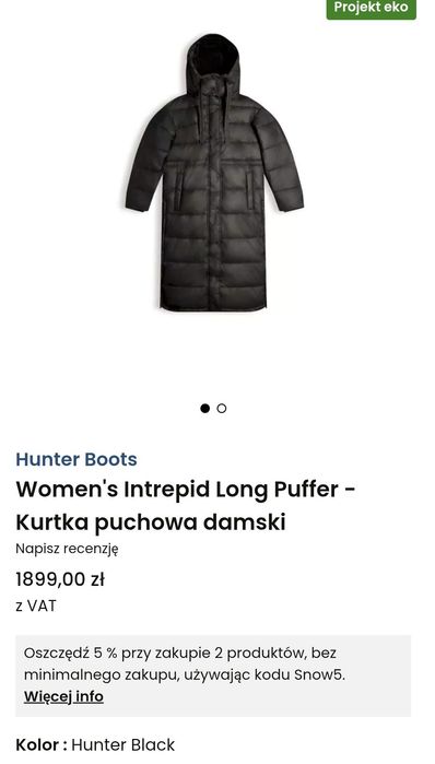Nowa | Płaszcz Zimowy Hunter Crissy Long Puffer | Merlot | Premium