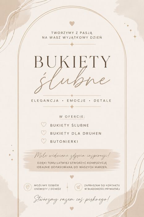 Bukiety ślubne i butonierki - tworzone z pasją na zamówienie