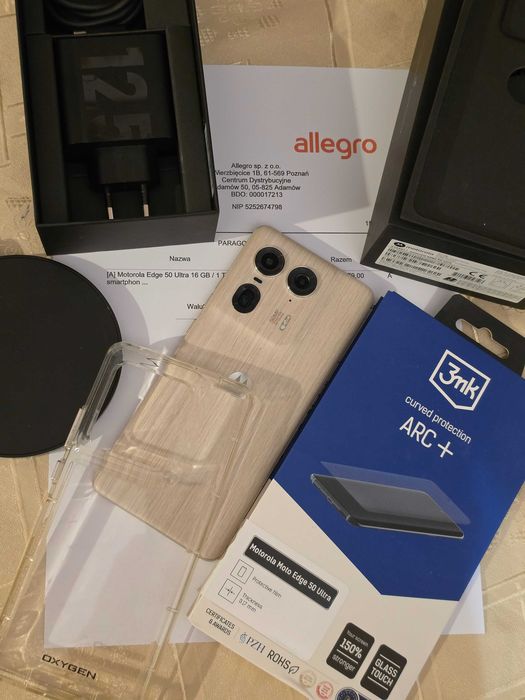 Motorola Edge 50 Ultra 16GB/1TB 5G | Drewno | 125W + Indukcja + Folia 3mk | Gwarancja