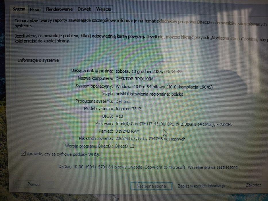 Sprzedam laptop Dell