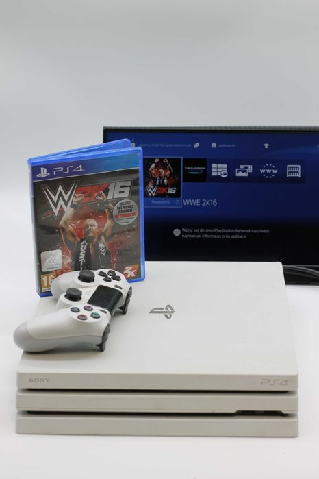 PS4 Pro Biała | Rewizja CUH-7200B | Pad Bez Driftu | Gra WWE
