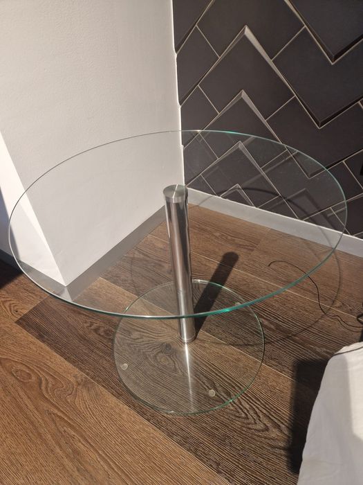 Vendo Mesa de Apoio em Vidro e Base Cromada da Area Store