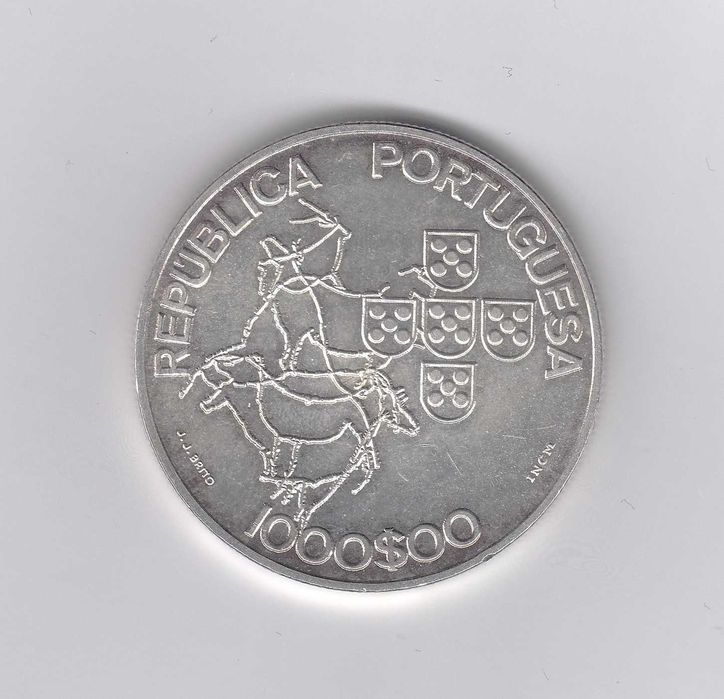 moeda de prata 1000 escudos 2000 Presidência do Conselho da UE