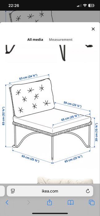 Cadrira Jutholmen de jardim do Ikea com almofadas