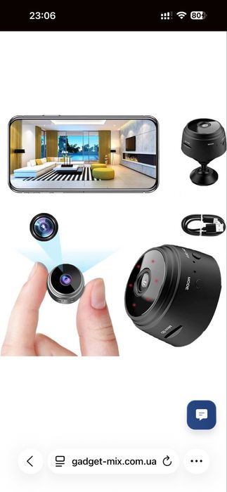 Мини камера IP видеонаблюдения WI-FI Fullhd 1080 Action Came