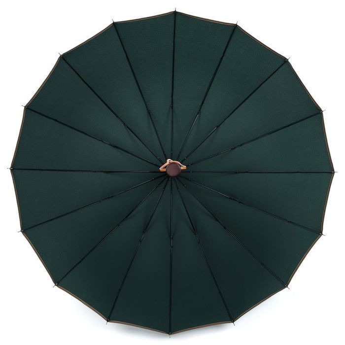 Elegancki, zielony parasol z dużą czaszą - Peterson