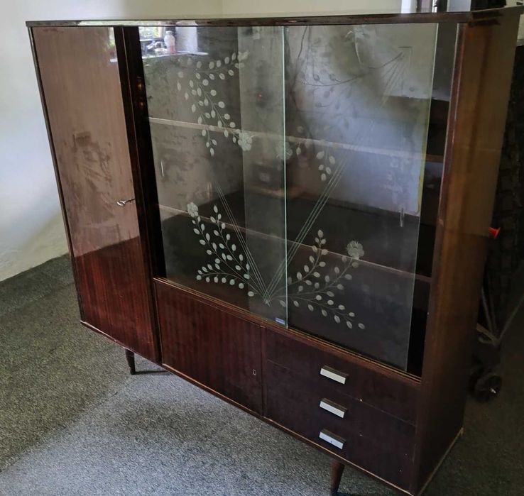Segment szafa witryna kredens PRL 1972
