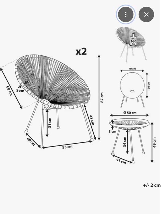 Conjunto mesa e cadeiras BELIANI