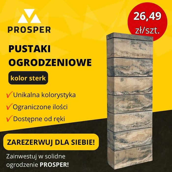 Pustaki ogrodzeniowe 50x20x20 KONEKT pustak STERK