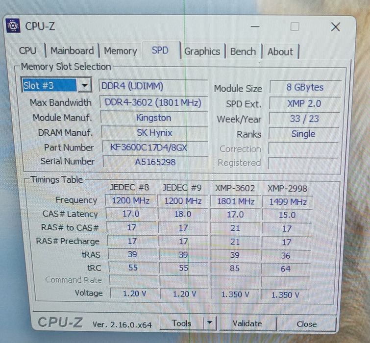 Оперативна памʼять Kingston FURY Beast DDR4 16GB (2×8GB) 3600 MHz CL17