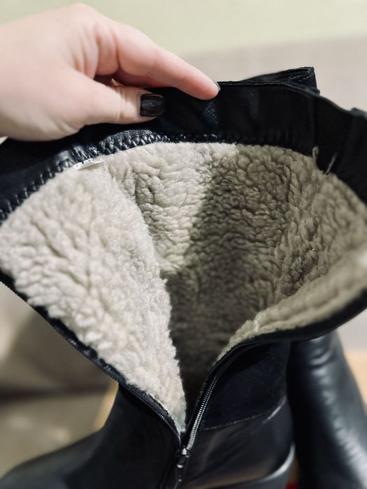 РОЗПРОДАЖ Черевики зимові на овчині шкіряні замшеві