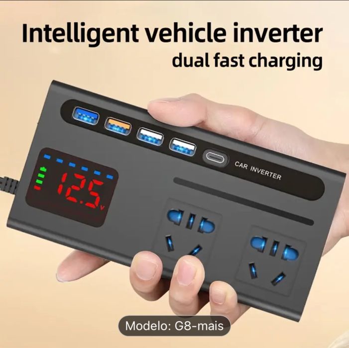 Mini INVERSOR DE CARRO 200W POTENTE
