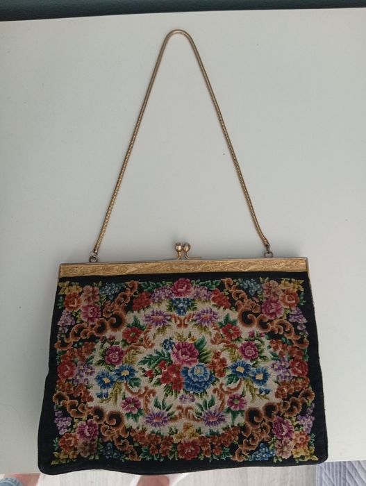 Torebka  VINTAGE – haft Petit Point, 30-50 lata