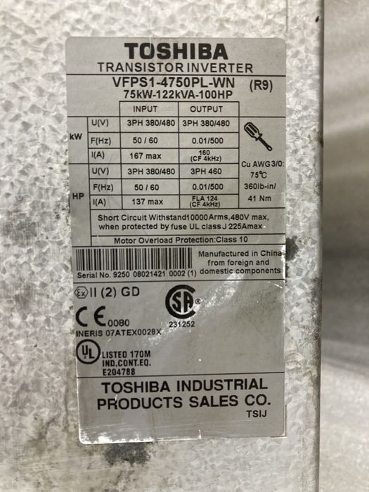 Varidor de velocidade Toshiba