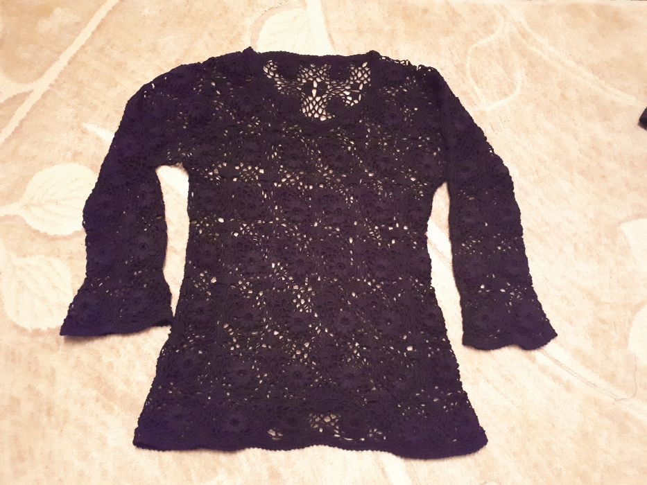 Bluzka szydełkowa praca w kwiaty rozm L