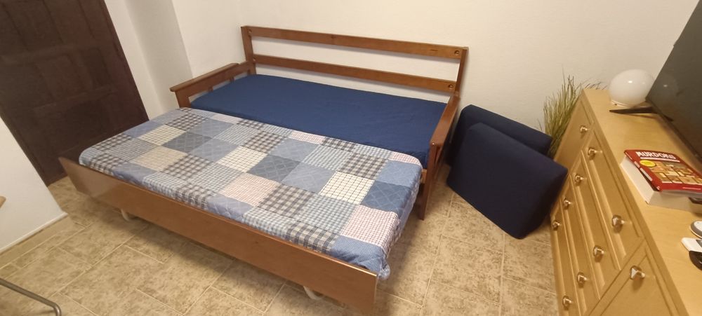 Sofá cama castanho
