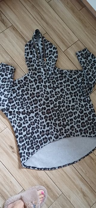 Ciepla bluza panterka z kapturem M/L