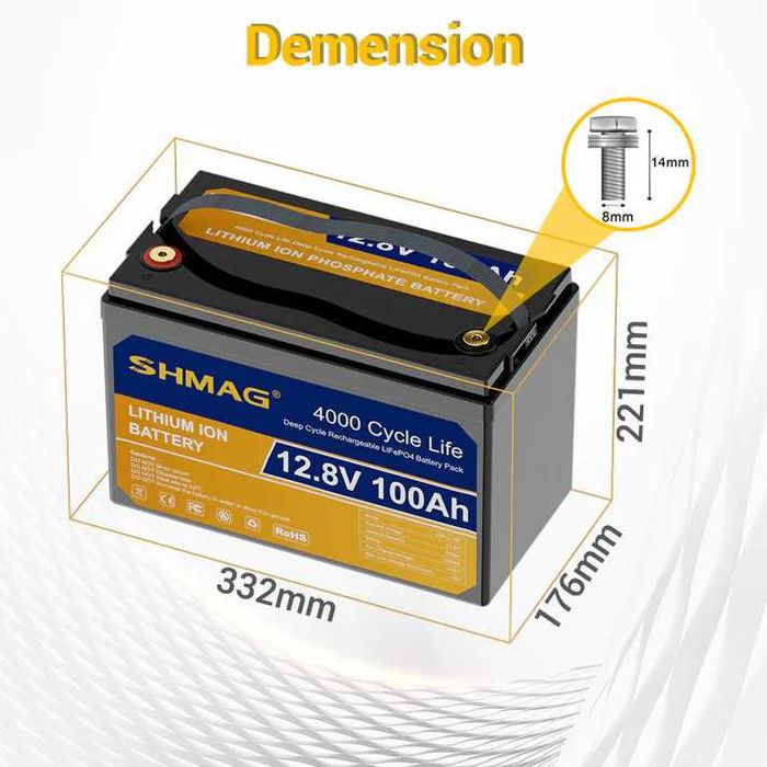 Акумуляторна батарея SHMAG LiFePO4 12V 100Ah